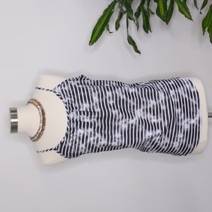 Faded Glory Tank Top Black and White Striped Size Medium 8-10